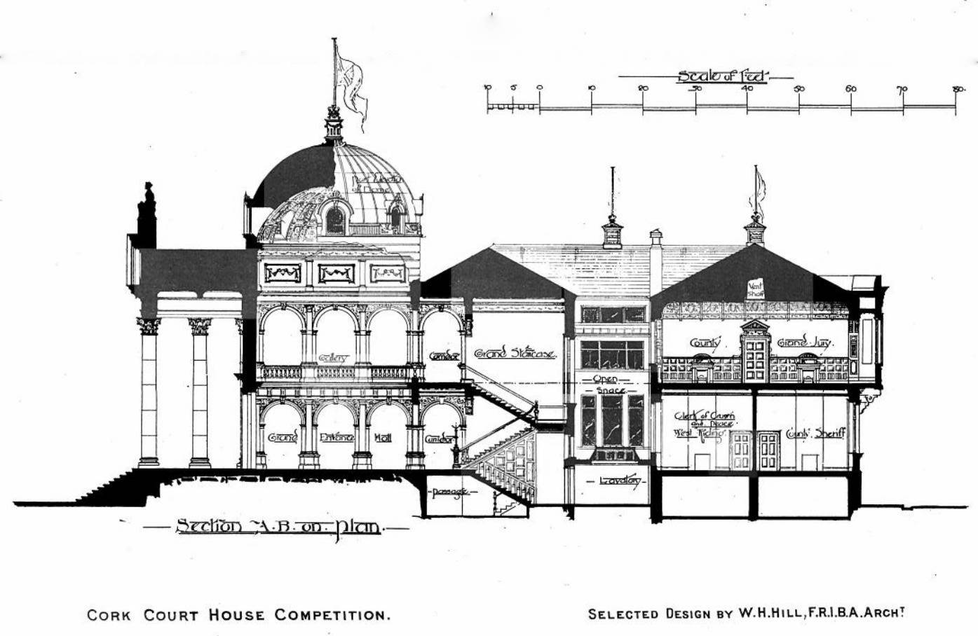 1891 Selected Design for Cork Court House Architecture
