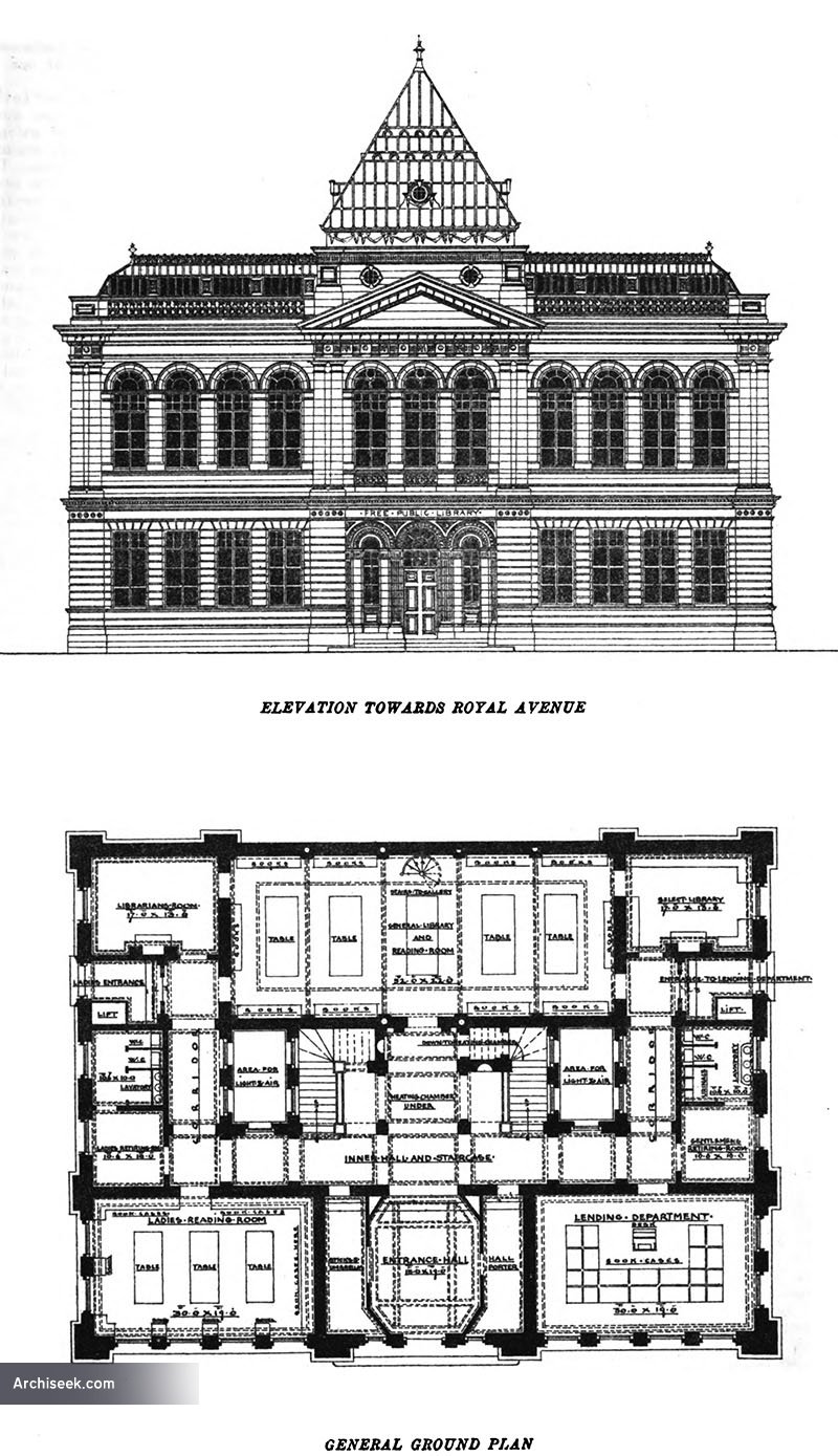 1883 Proposal for Central Library, Belfast