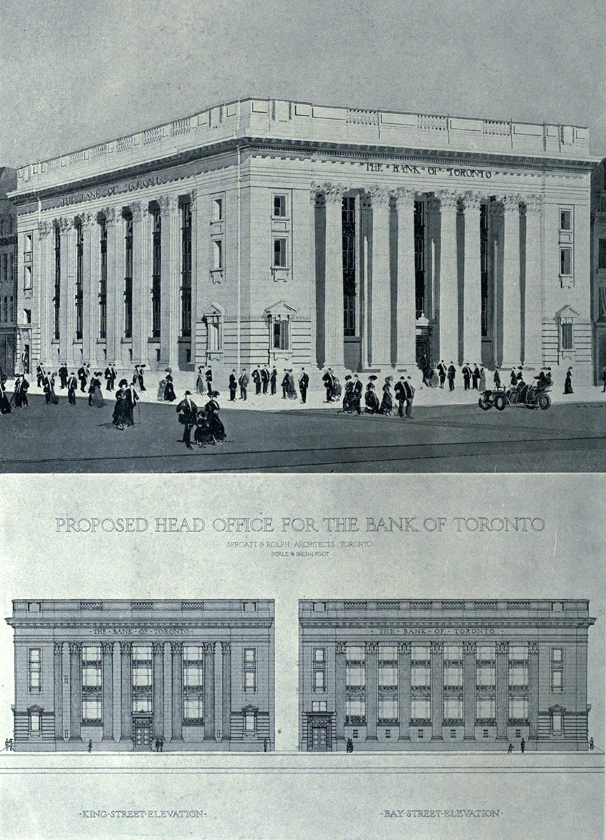 1909 - Design for Bank of Toronto Headquarters, Toronto, Canada ...